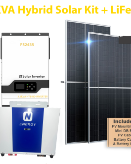 3.5kva Hybrid Or Offgrid Solar Kit With 2.5kwh Lifepo4 Battery And 2x 545w Solar Panels