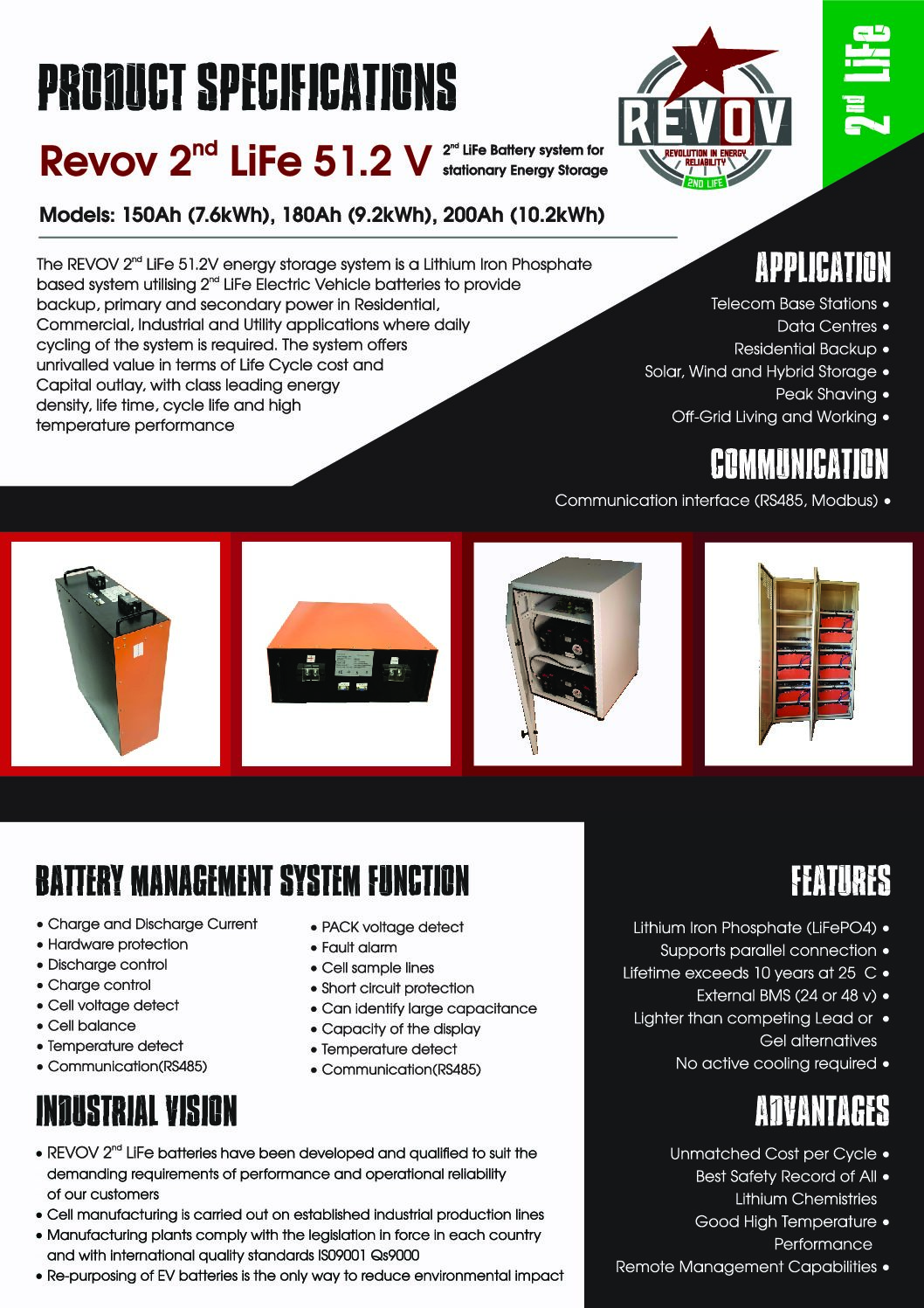 REVOV 2nd LiFe 200Ah 10.2kWh LiFePO4 Battery - Image 4