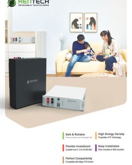 5kWh Battery Back Up System Installed with Rentech 5.1kw 51.2V Rackmounted Lithium Ion Battery and Kodak VMIII 5KW 48V Solar Off Grid Inverter