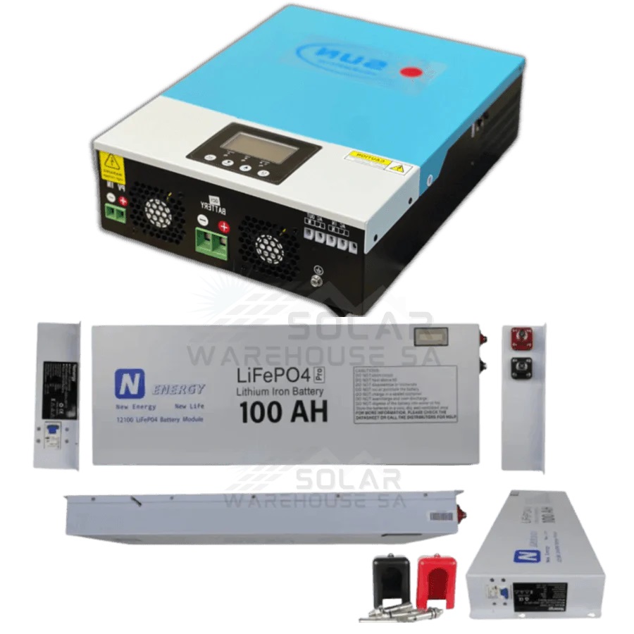 2KVA MPPT Pure Sine Wave Load Shedding Combo Watt 1X 1.28KWh Lithium Battery